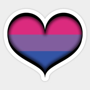 Large Vector Heart in Bisexual Pride Flag Colors Sticker